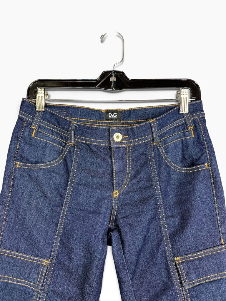 DOLCE & GABBANNA CARGO STYLE ZIP SKINNY JEANS