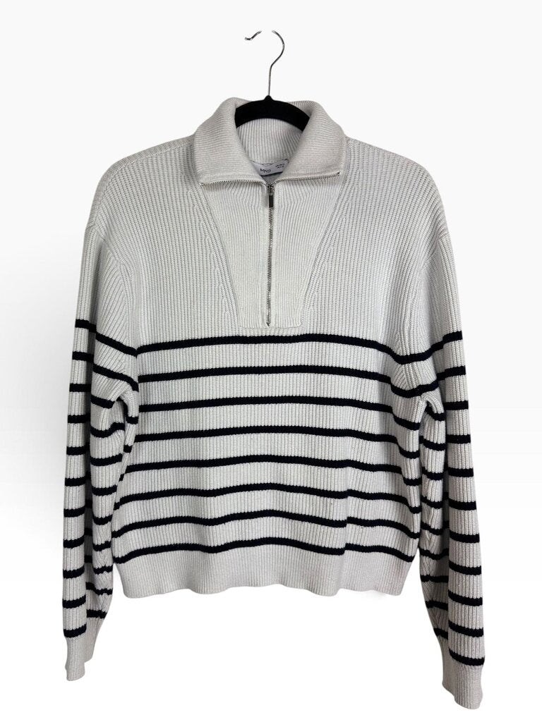 MNG 1/4 ZIP STRIPED SWEATER