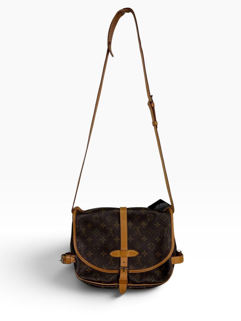 AUTHENTIC LOUIS VUITTON SAUMUR 30 MONOGRAM LEATHER BAG