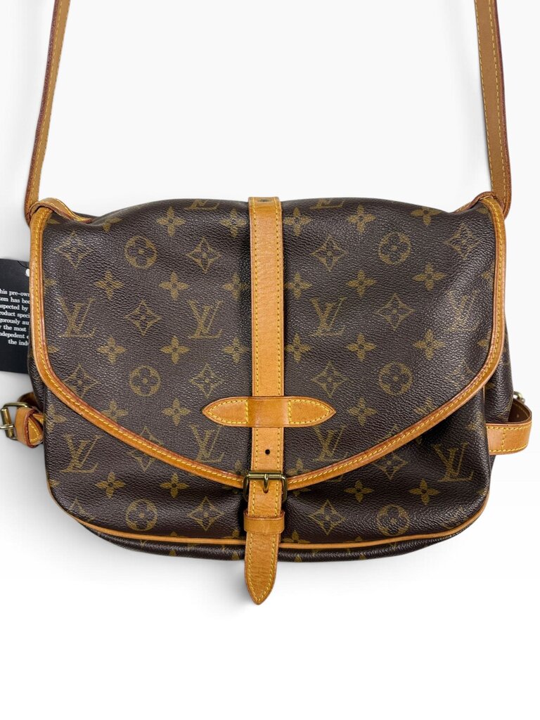 AUTHENTIC LOUIS VUITTON SAUMUR 30 MONOGRAM LEATHER BAG