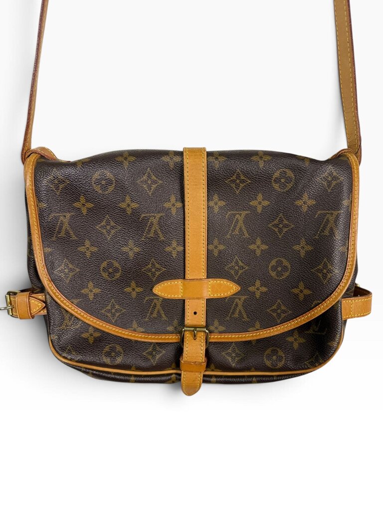 AUTHENTIC LOUIS VUITTON SAUMUR 30 MONOGRAM LEATHER BAG