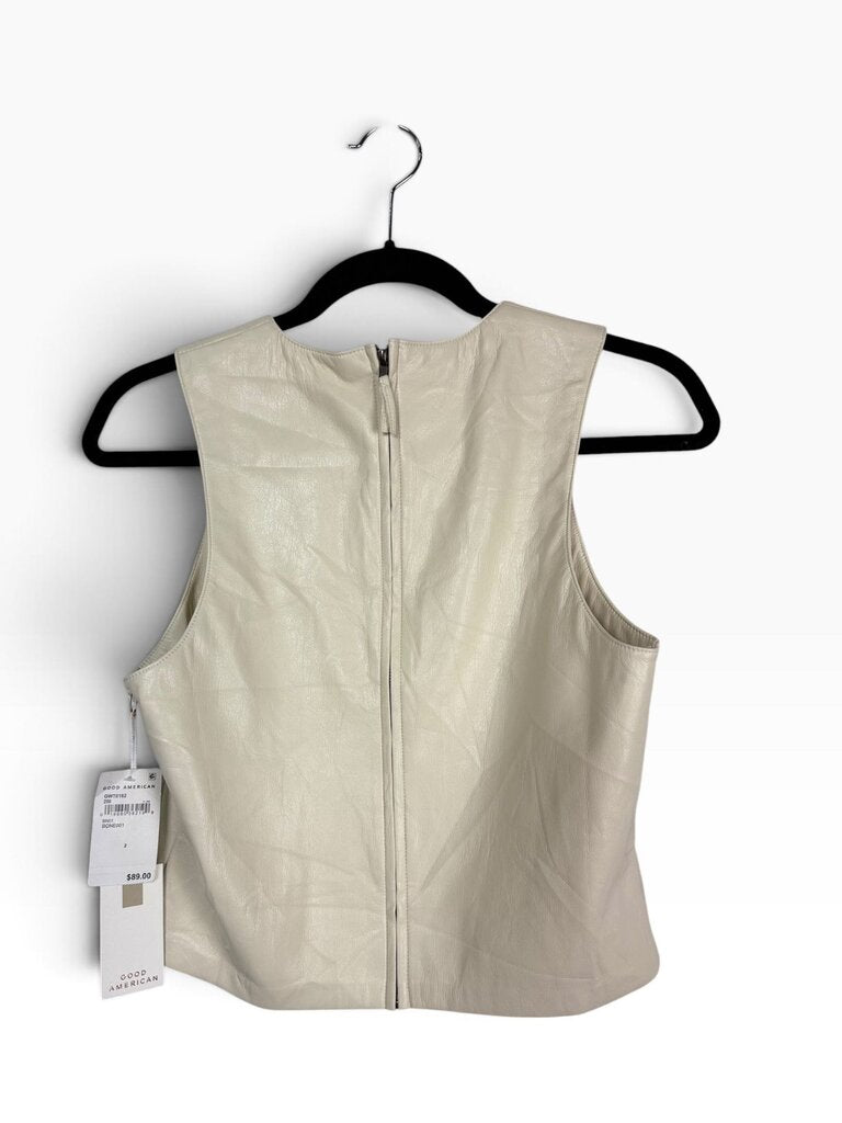 GOOD AMERICAN PLEATHER CROP TOP