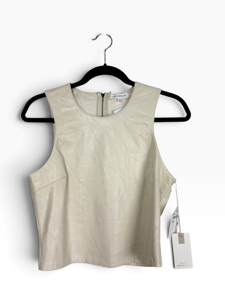 GOOD AMERICAN PLEATHER CROP TOP