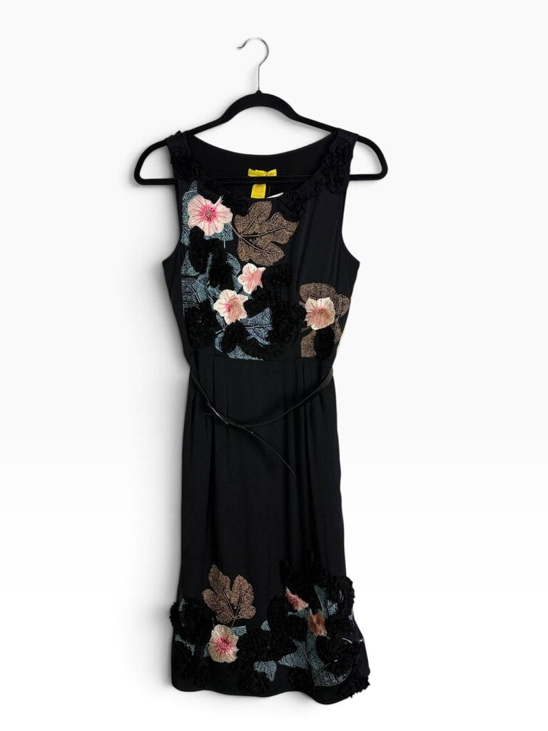 CATHERINE MALANDRINO SILK BLEND FLORAL DRESS