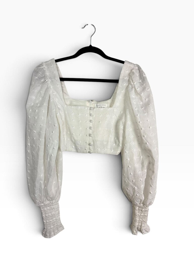 SABO PUFF SLEEVE CROP TOP