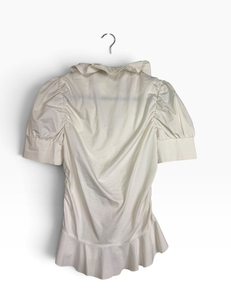 RUFFLE BUTTON FRONT BLOUSE