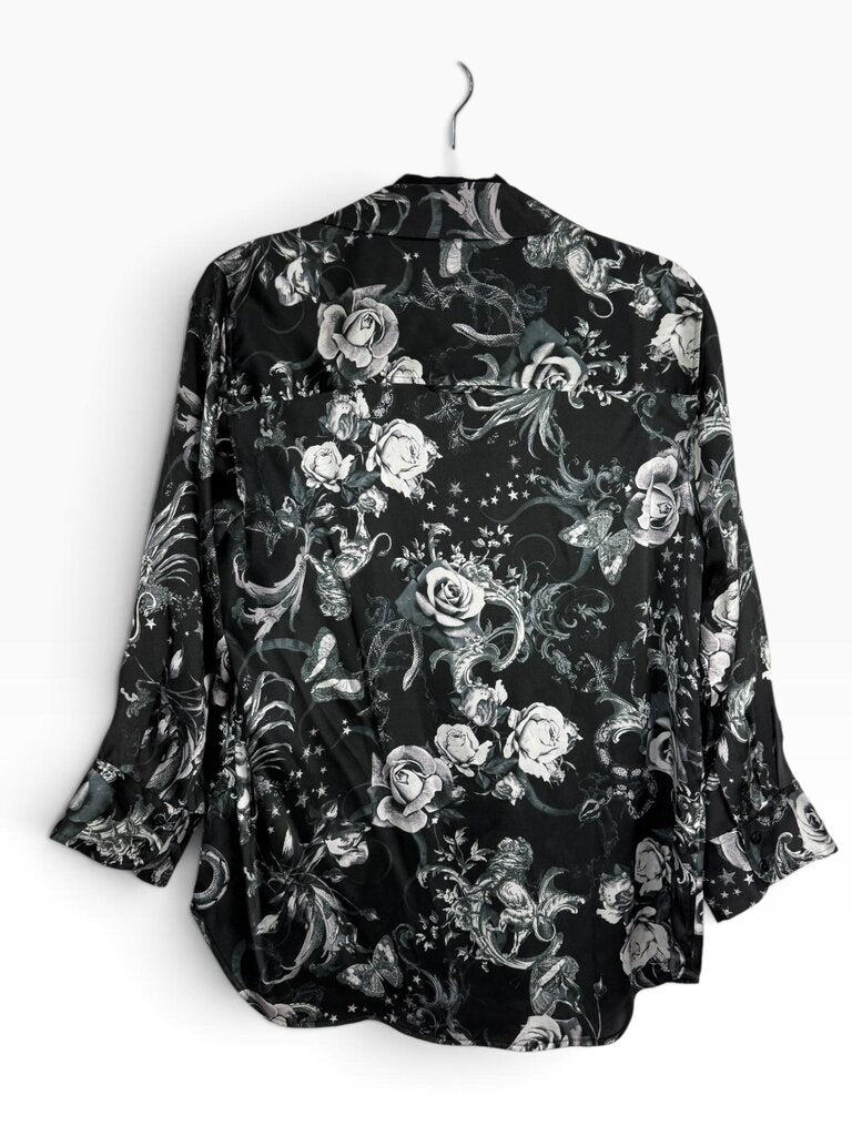 L'AGENCE SNAKE/ROSE/BUTTERFLY PRINT BUTTON DOWN