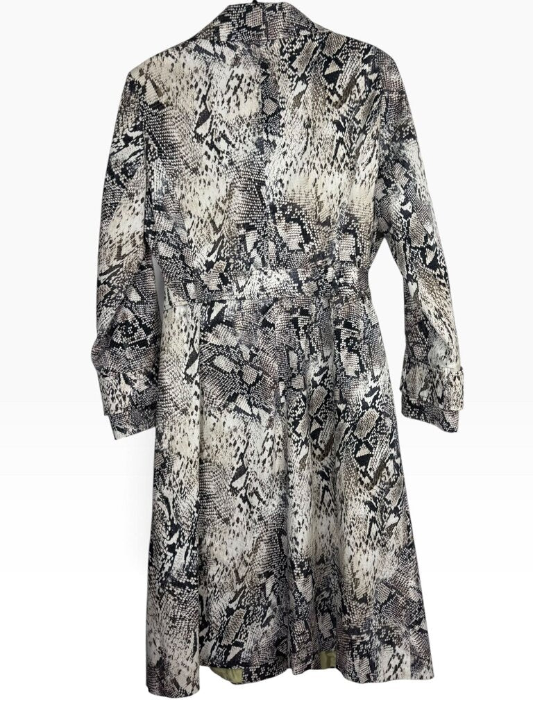 HELENE BERMAN X ANTHROPOLOGIE SNAKESKIN PRINT TRENCH COAT