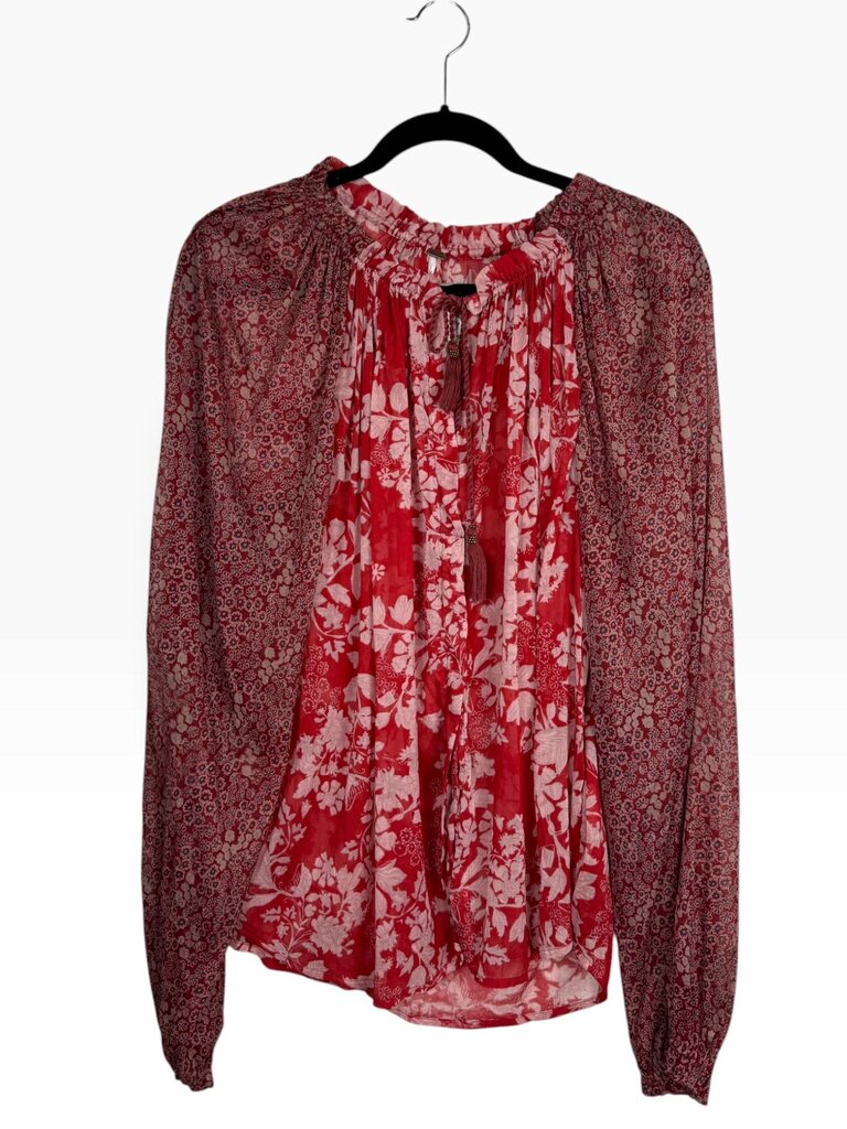 FREE PEOPLE SHEER FLORAL BLOUSE