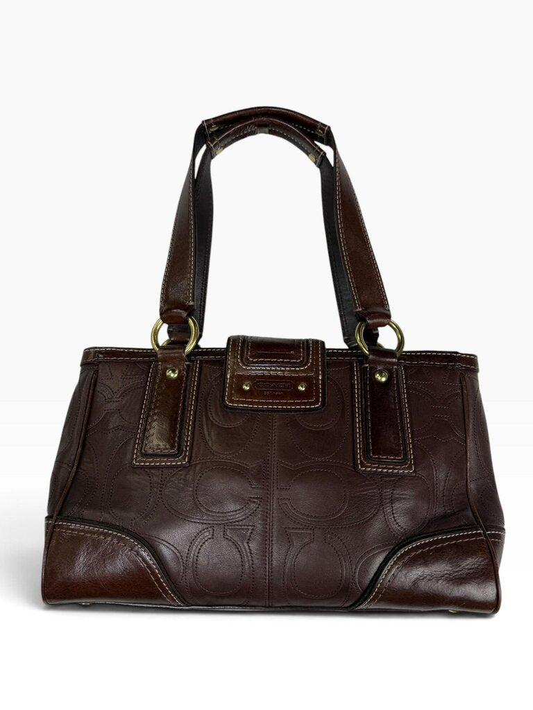 COACH LEATHER MONOGRAM SATCHEL