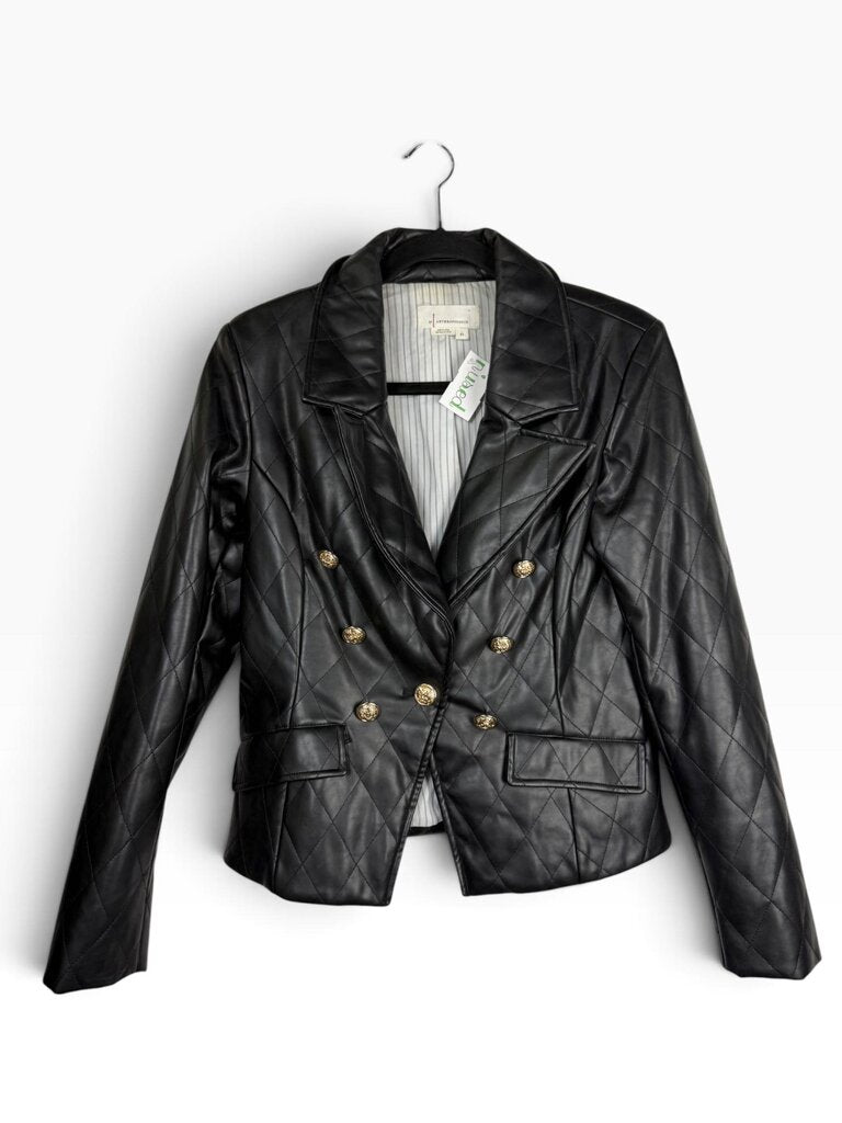ANTHROPOLOGIE QUILTED PLEATHER JACKET