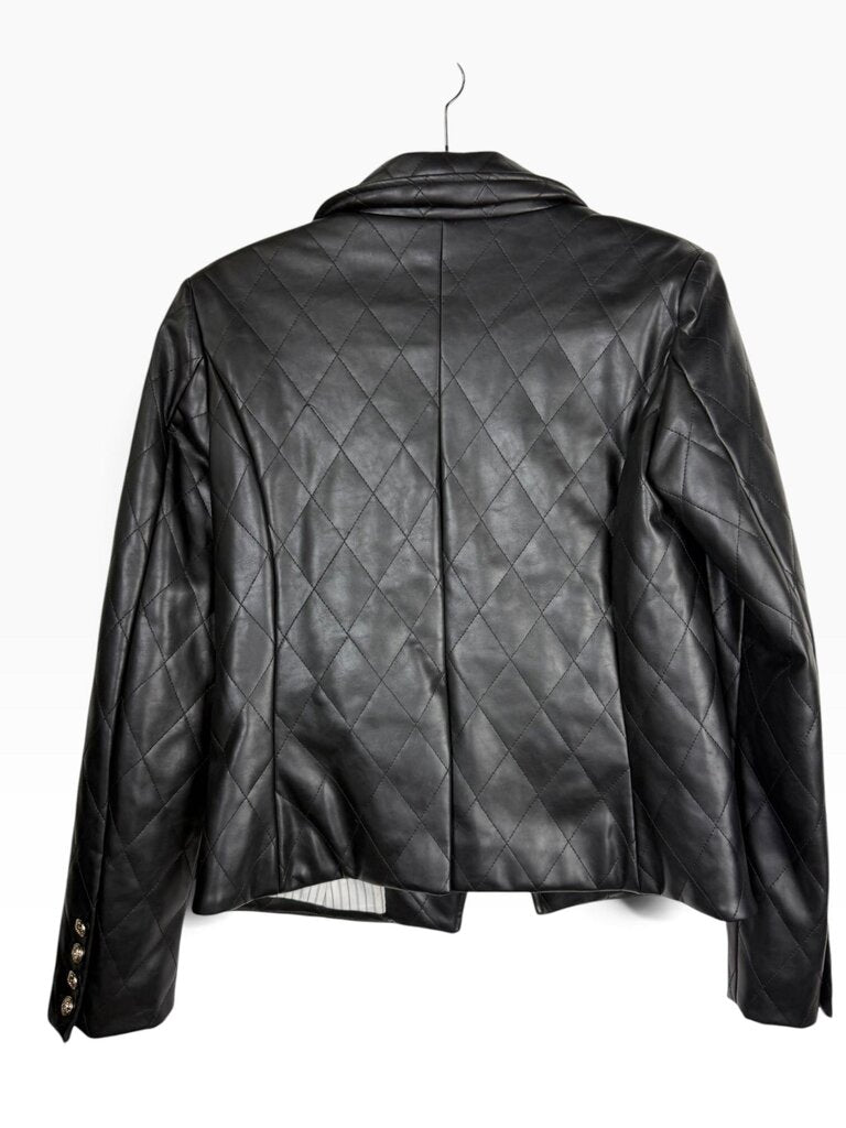ANTHROPOLOGIE QUILTED PLEATHER JACKET