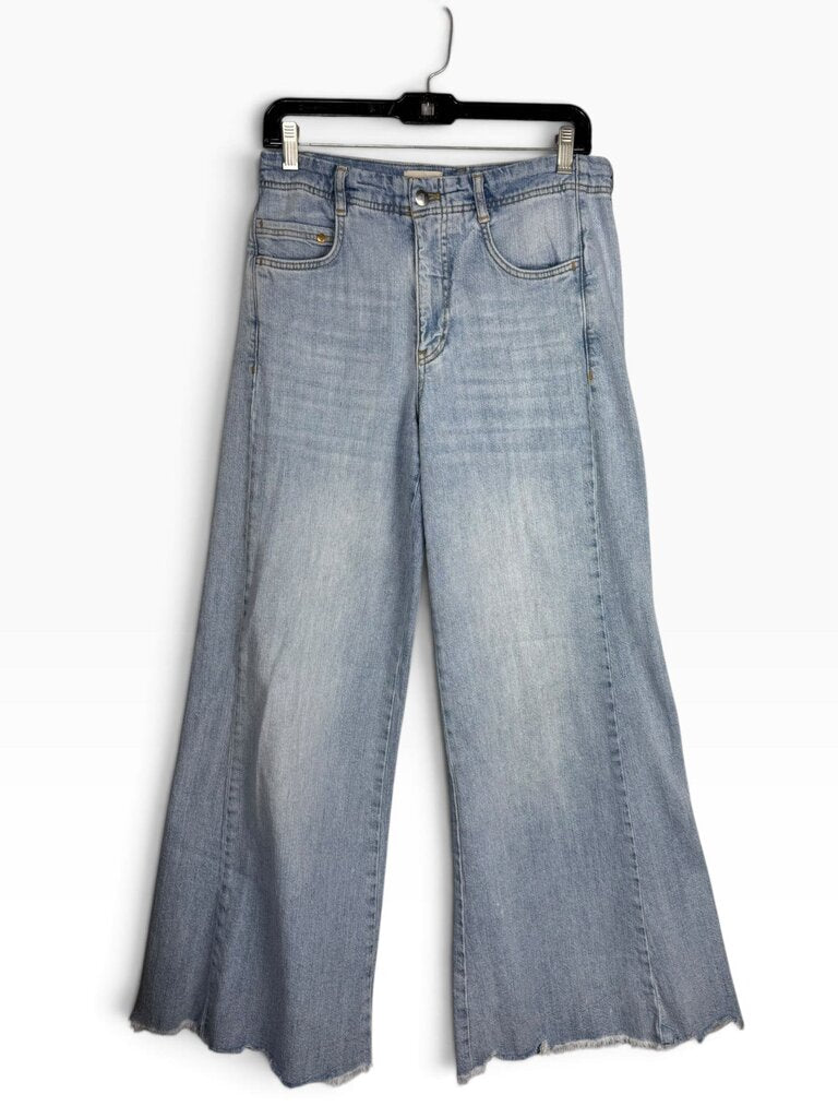 PILCRO RAW HEM WIDE LEG JEANS