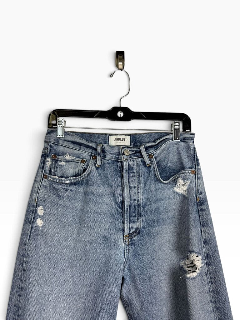 AGOLDE HIGH RISE DISTRESSED JEANS