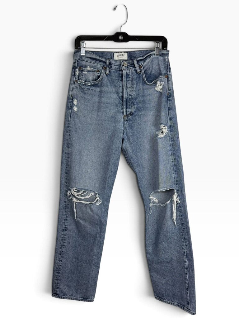 AGOLDE HIGH RISE DISTRESSED JEANS