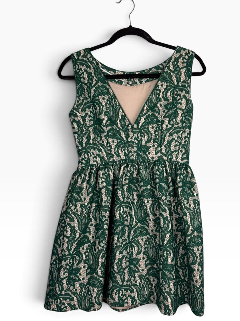 ZARA LACE FIT FLARE DRESS