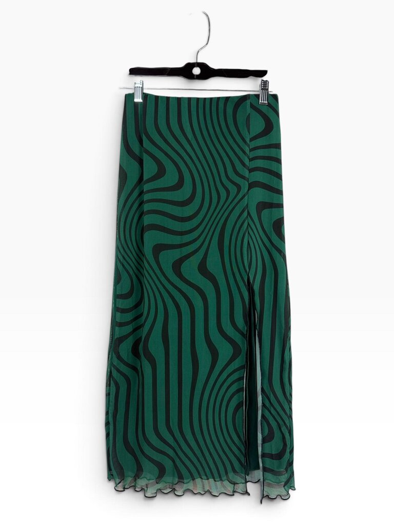 URBAN OUTFITTERS SWIRL PRINT MESH SKIRT