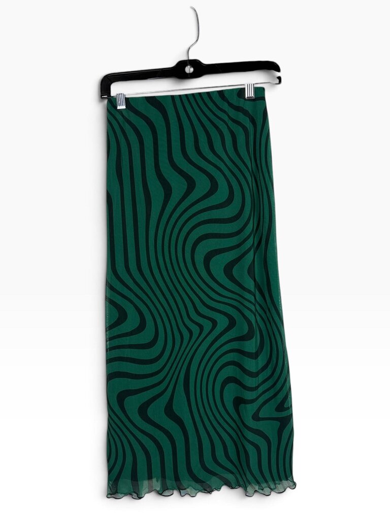 URBAN OUTFITTERS SWIRL PRINT MESH SKIRT