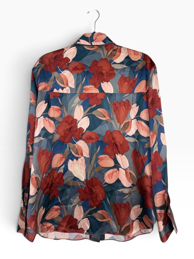 VINCE FLORAL SILK BUTTON DOWN