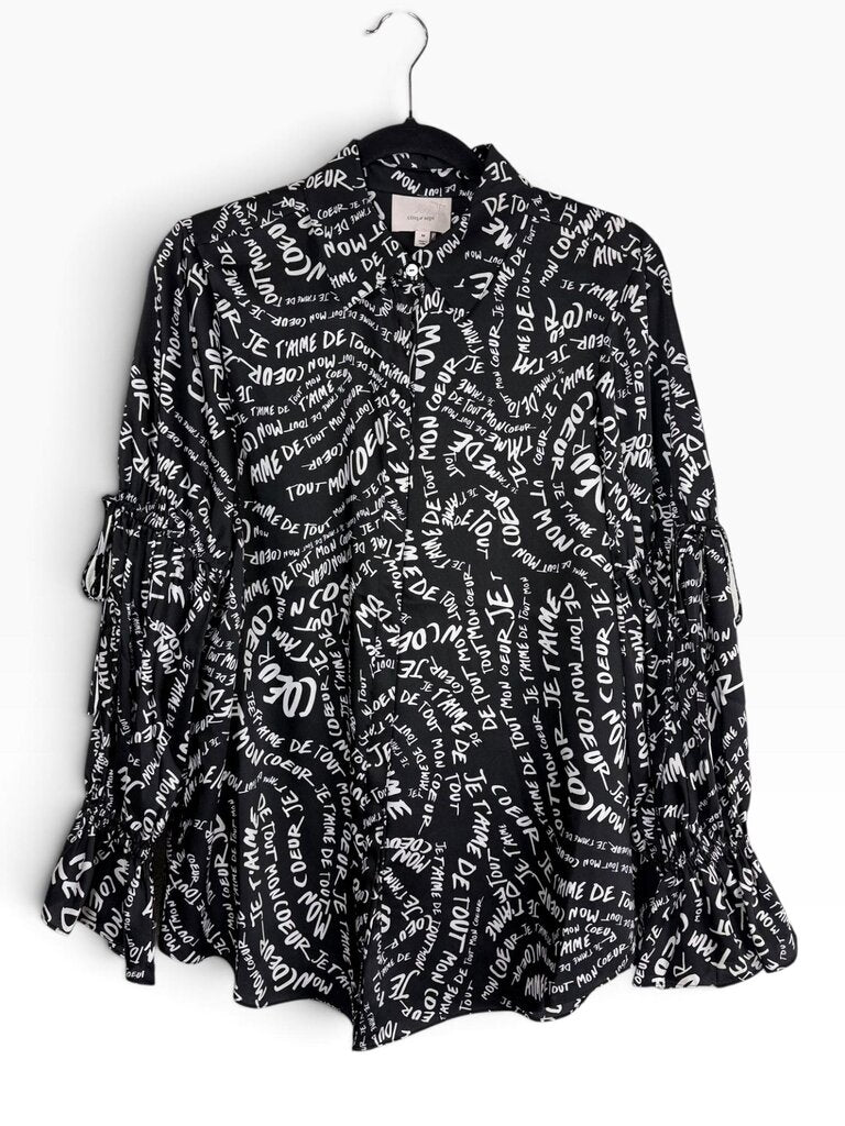 CINQ A SEPT FRENCH PRINT BUTTON DOWN