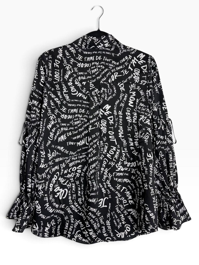 CINQ A SEPT FRENCH PRINT BUTTON DOWN