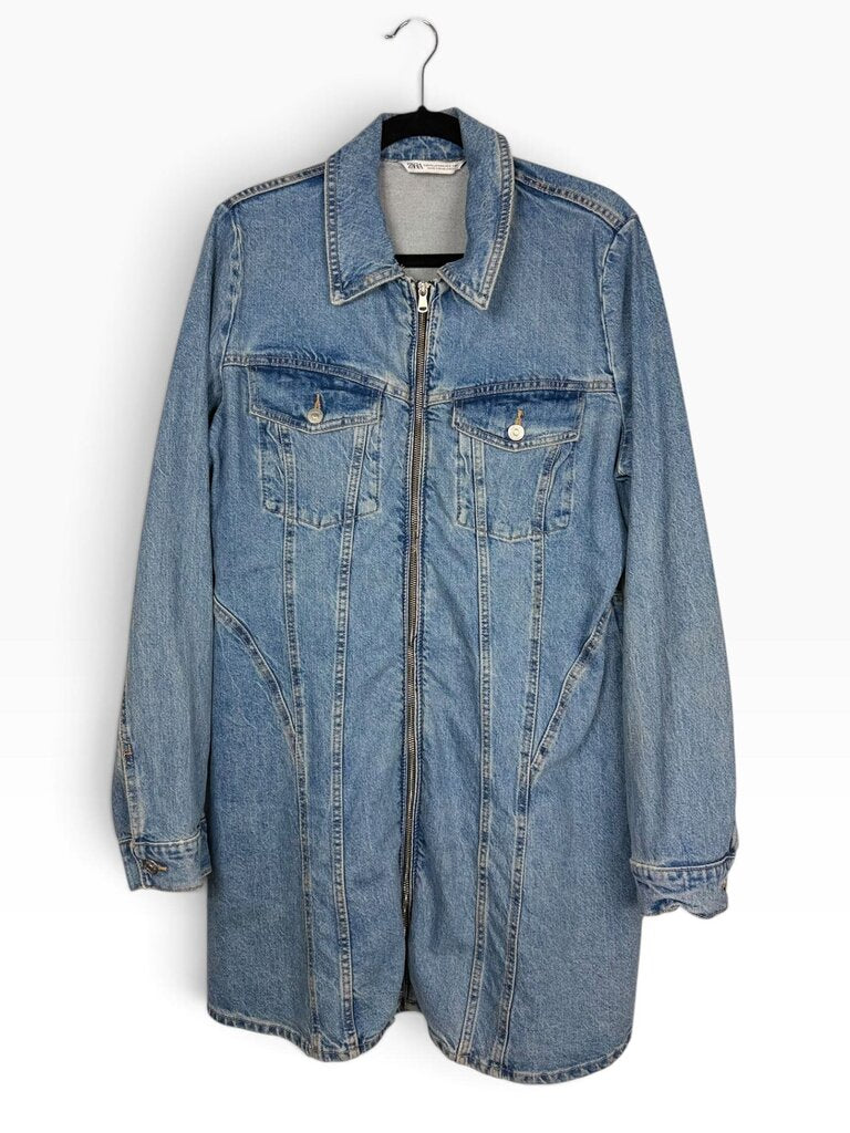 ZARA FULL ZIP DENIM DRESS