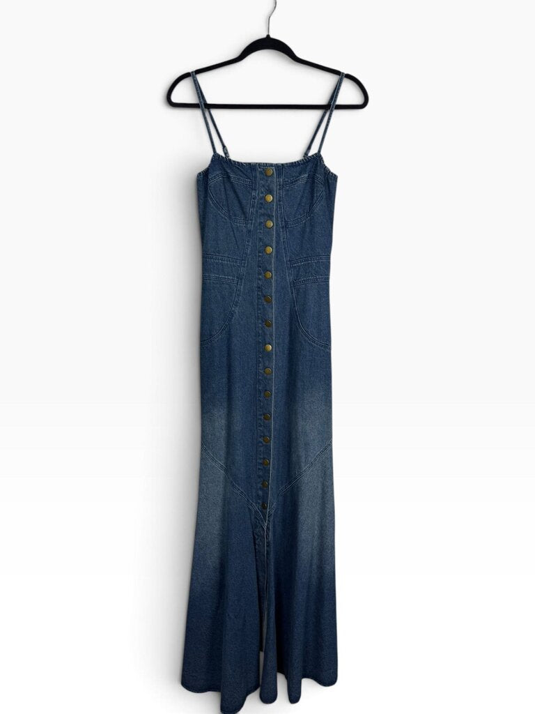 PORTER COLLECTIVE DENIM MAXI DRESS
