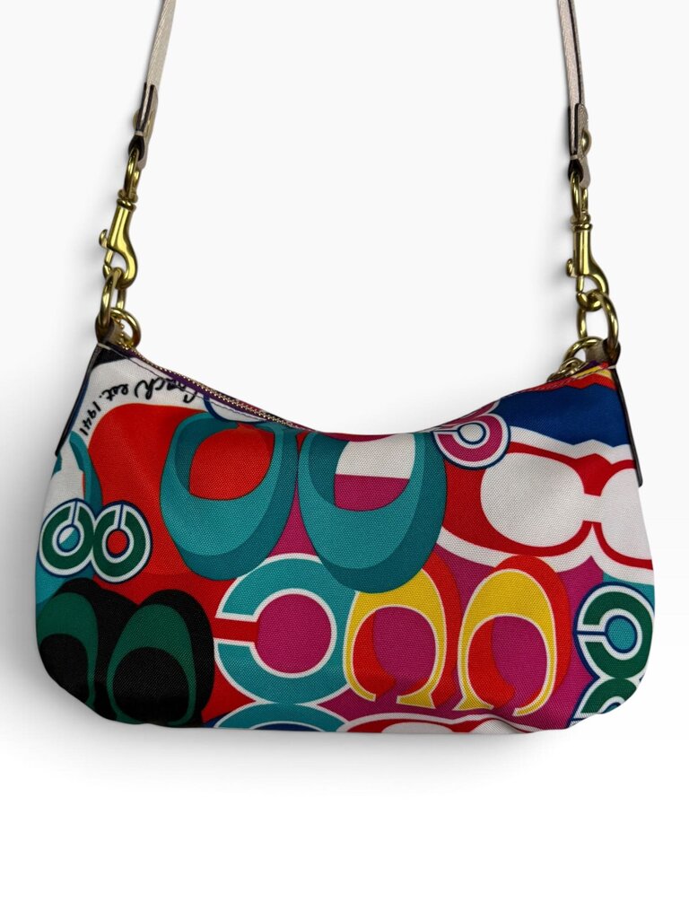 COACH POPPY FABRIC SHOULDER BAG