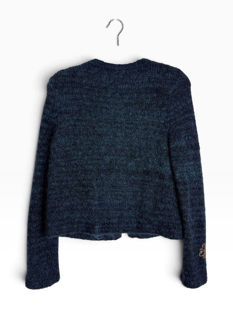 MOTH WOOL BLEND FLORAL CARDIGAN
