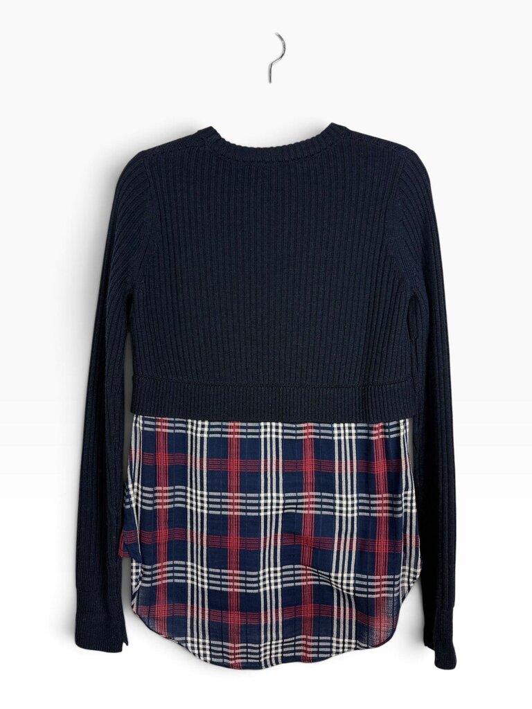 VERONICA BEARD FAUX SHIRT KNIT SWEATER