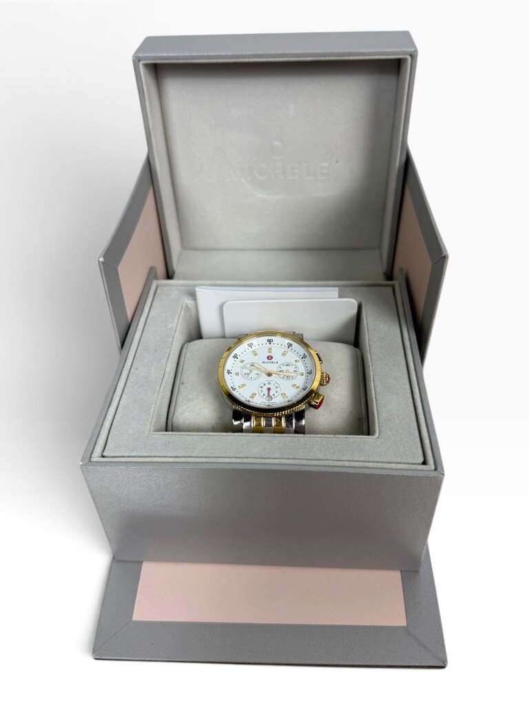 MICHELE "DIAMOND ACCENT TWO TONE SPORT SAIL" WATCH