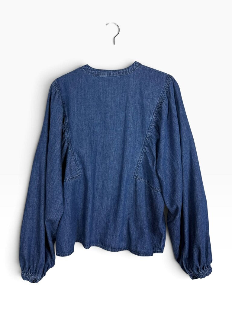 ME BY JENNIE GARTH CHAMBRAY BLOUSE
