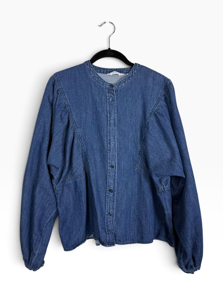 ME BY JENNIE GARTH CHAMBRAY BLOUSE