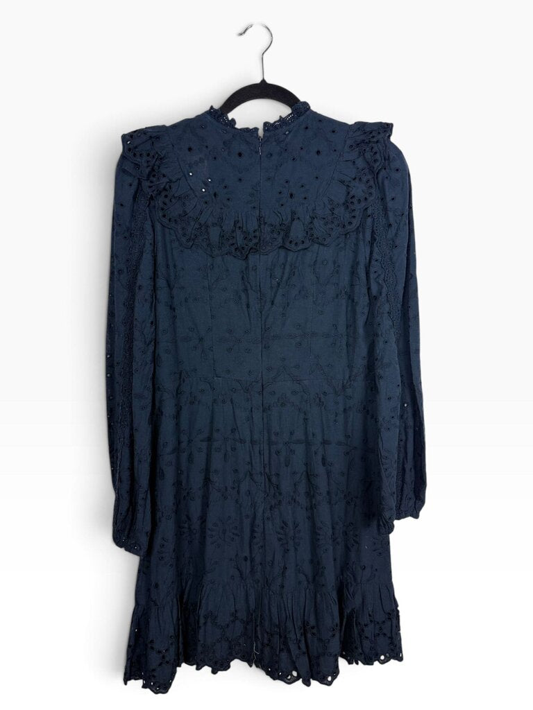 FRENCH CONNECTION EYELET RUFFLE DRESS