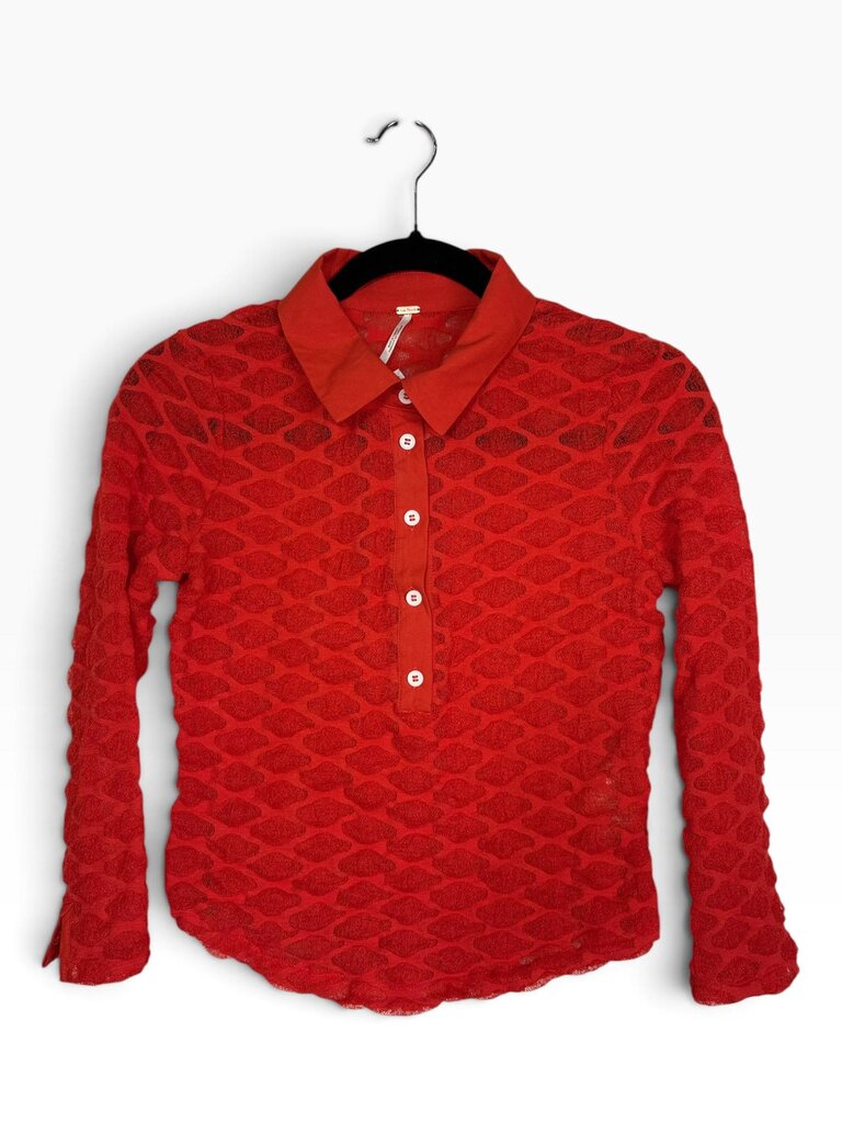 FREE PEOPLE FITTED SHEER BUTTON DOWN