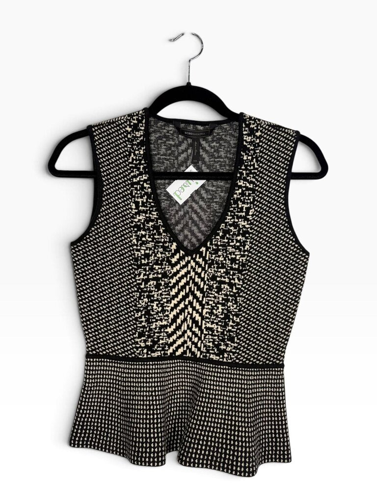 BCBG MAXAZRIA KNIT PEPLUM TOP