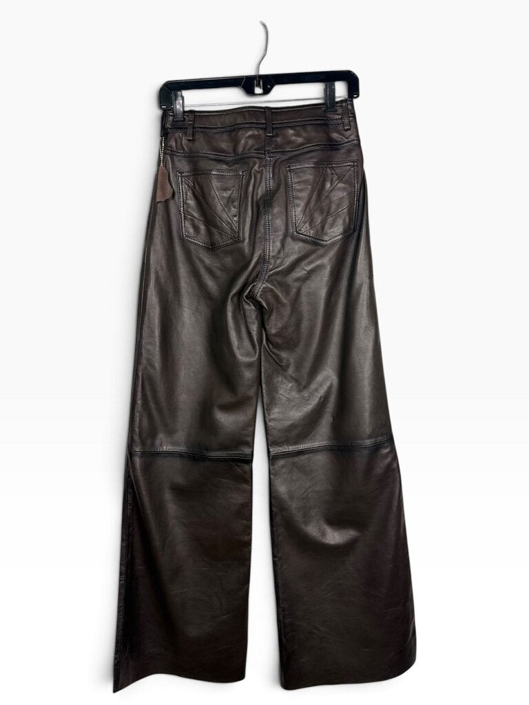 BOD & CHRISTENSEN HIGH RISE WIDE LEG LEATHER PANTS