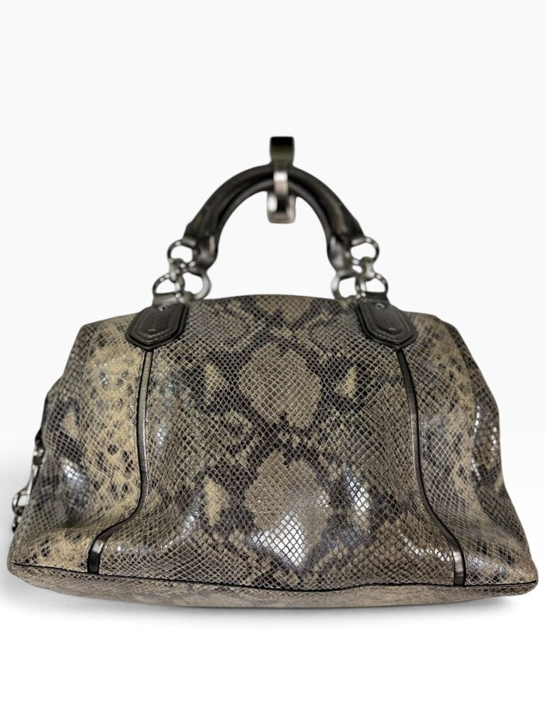 COACH LEATHER EMBOSSED SNAKESKIN SATCHEL
