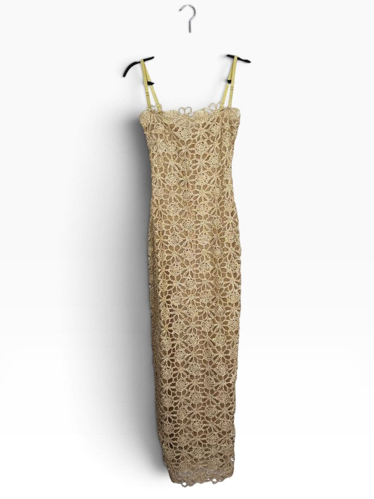 BELLA BARNETT SHEER FLORAL GOWN
