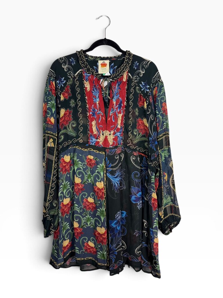 FARM FLORAL SHEER DRESS