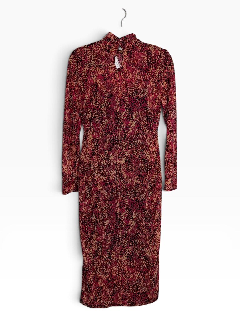 BAR III SPECKLE MESH PRINT MIDI DRESS