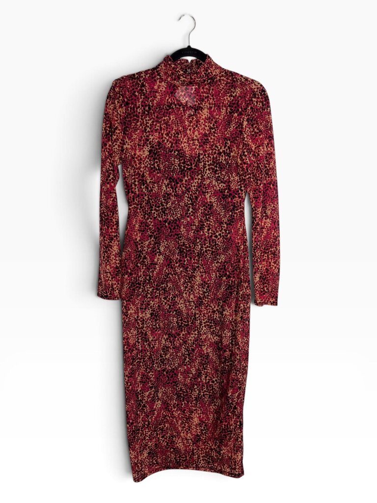 BAR III SPECKLE MESH PRINT MIDI DRESS