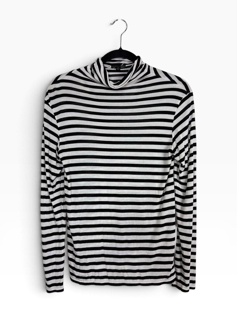 ATM STRIPEDFITTED TURTLENECK