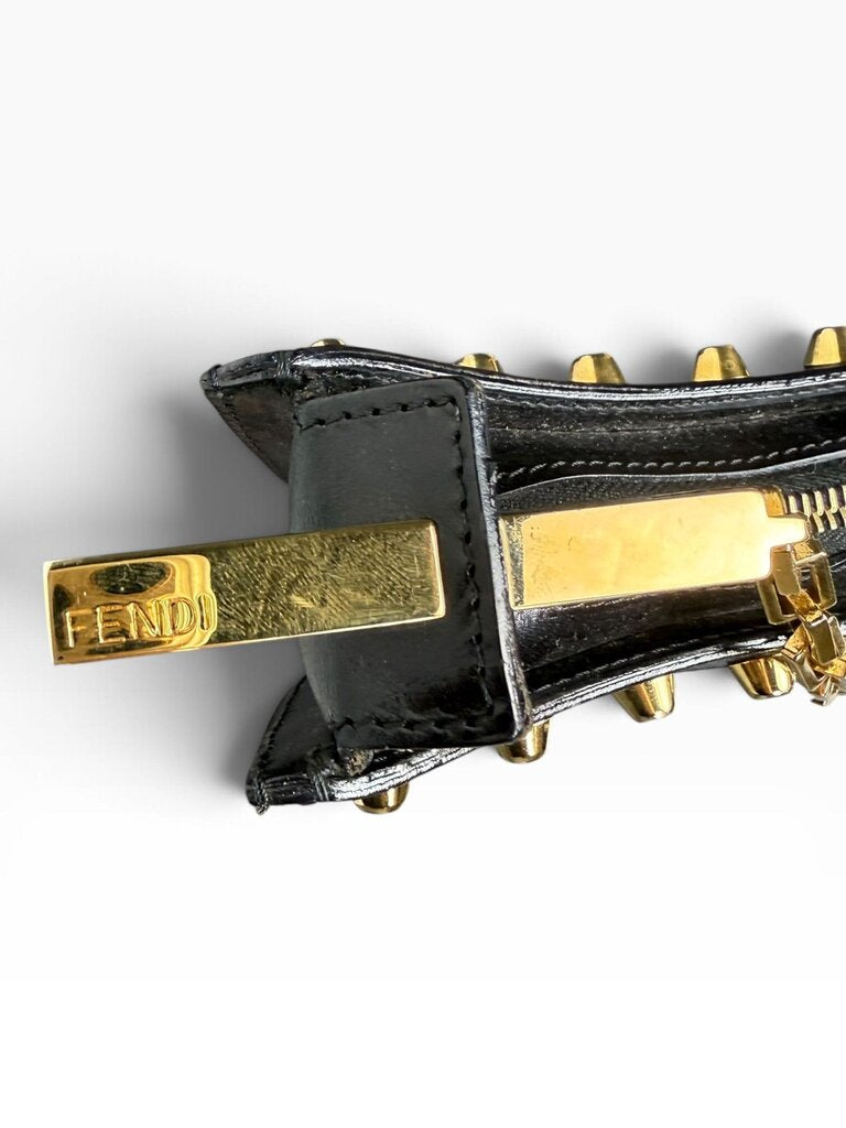 AUTHENTIC FENDI LEATHER STUDDED BAG