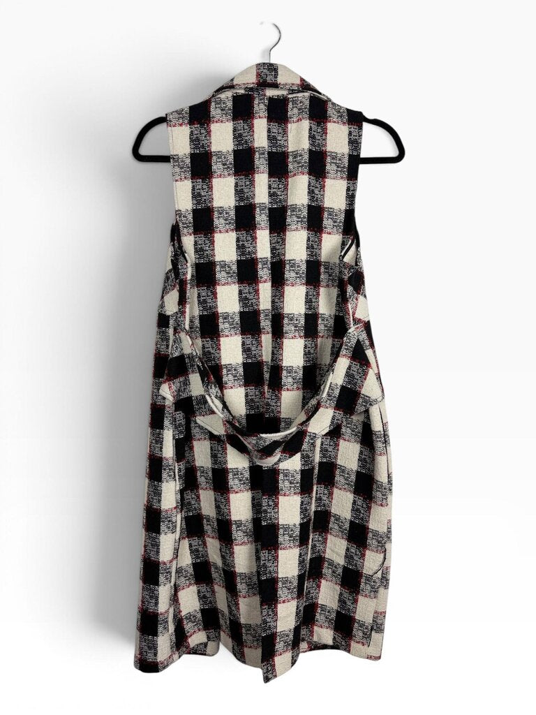 BCBG GENERATION PLAID OPEN TOPPER