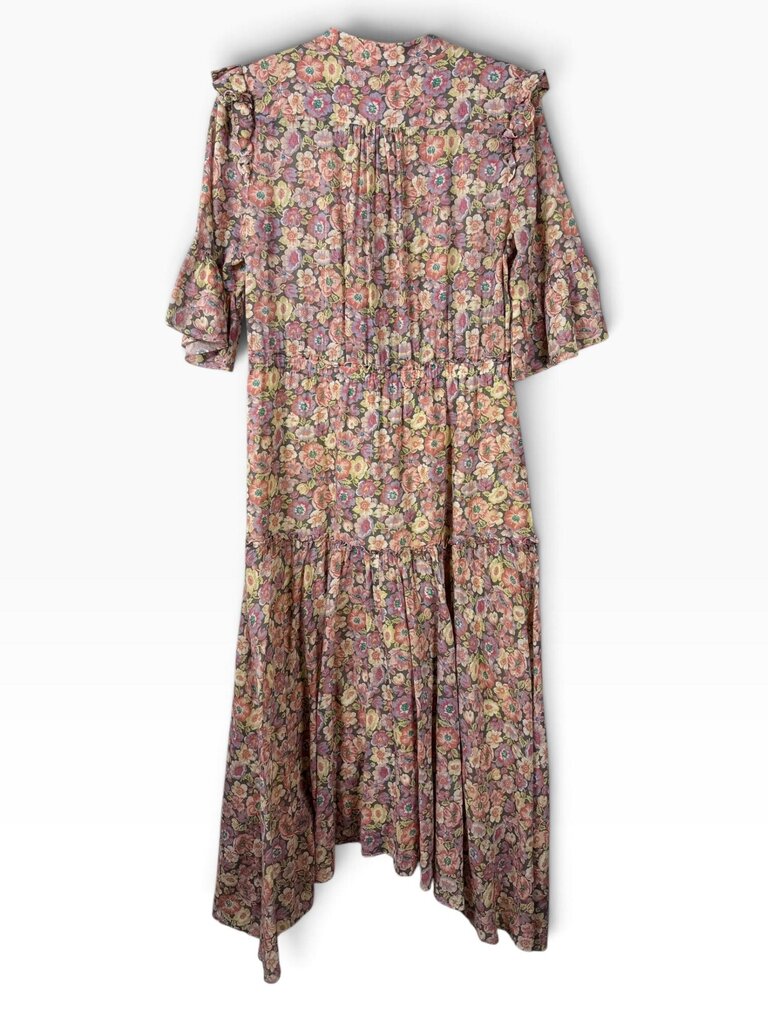 LA VIE REBECCA TAYLOR SHIMMER FLORAL MIDI DRESS