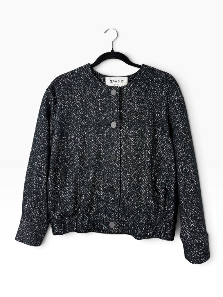 SPANX HERRINGBONE BOMBER JACKET