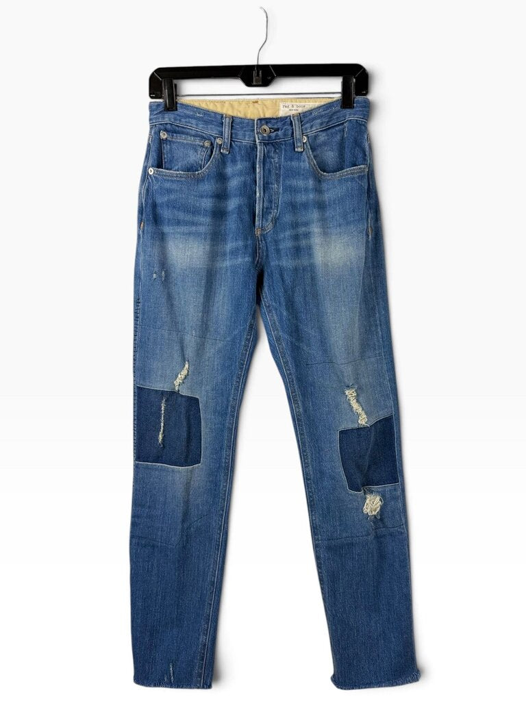 RAG & BONE PATCHWORK STRAIGHT LEG JEANS