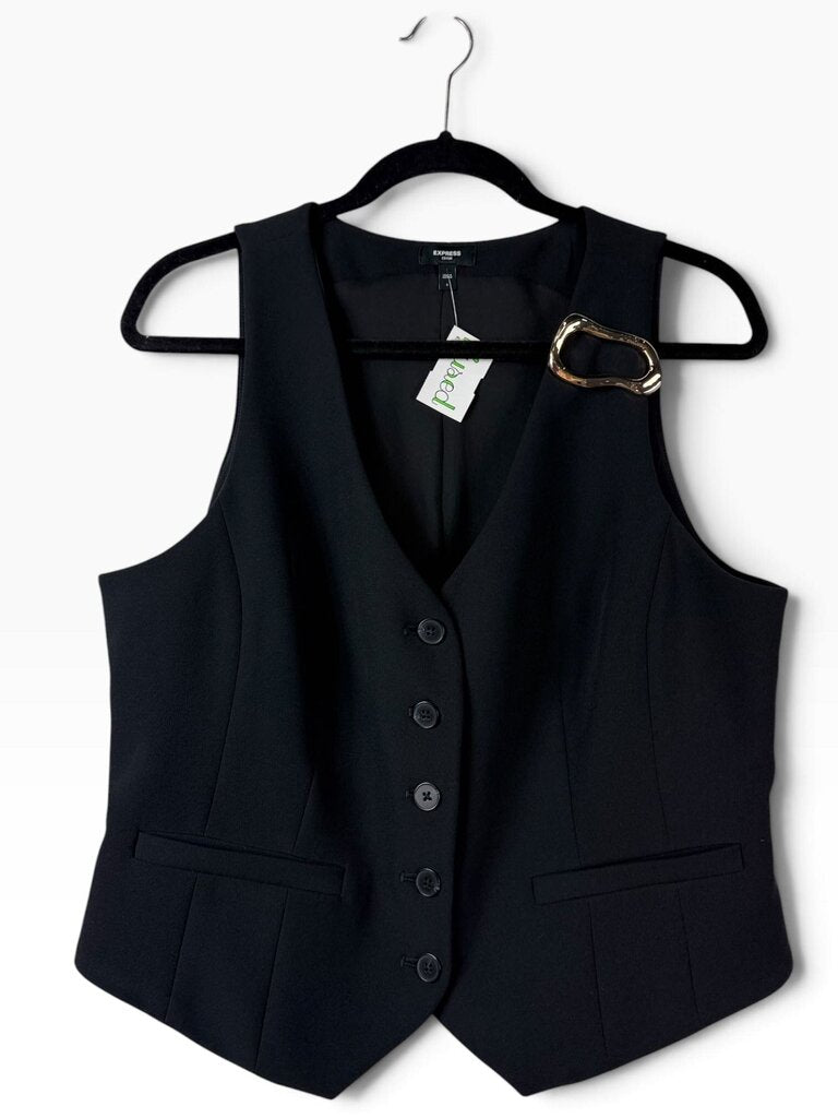 EXPRESS VEST WITH GOLD BUCKLE ACCENT