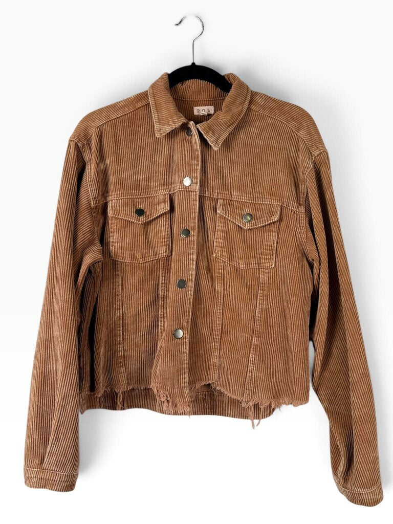 POL CORDUROY FRAYED JACKET